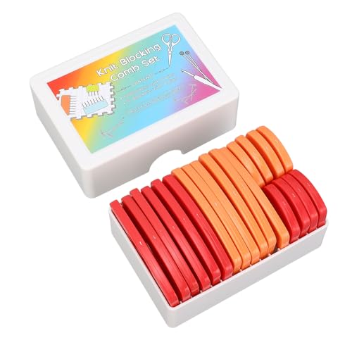 Knit Blocking Comb, Stainless Steel and Plastic Knit Blocking Pins with Storage Box, for Wool Cotton Yarn Knitting Projects at Home Studio