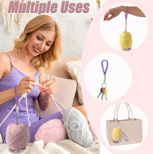 Flower Acrylic Wrist Yarn Holder for Crocheting and Knitting, Detachable Yarn Spinner with 360° Rotation, Acrylic Disc & Rod & Wrist Strap, Portable Tangle-Free Crochet and Knitting Accessory