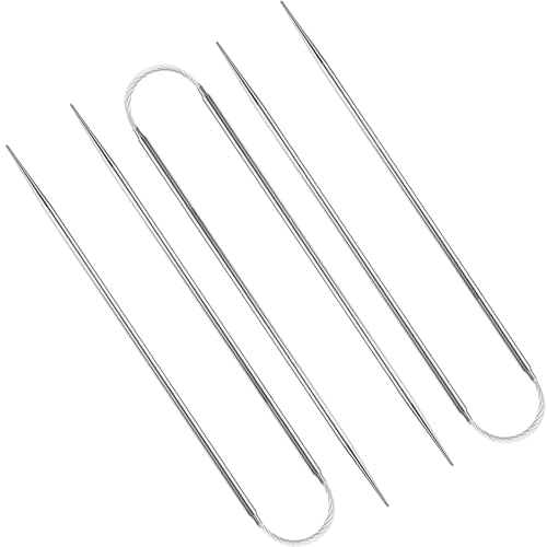 2.5MM Double-Pointed Flexible Knitting Needles 3-Piece Set, 9 Inch/23cm Circular Knitting Needles Stainless Steel Needles for Small Projects DIY Knitting - size: Size US 1.5 (2.5mm)