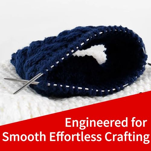 7.0mm Circular Knitting Needles - 16-inch/40cm US10.75 Ergonomic Stainless Steel Set with Tangle-Free Cable and Smooth Joints, Ideal for Hats, Socks, and Sleeves - size: 7.0mm/US10.75