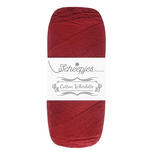 Scheepjes Cotton Whirlette 100g Yarn - Cherry (810) for Crochet & Knitting - color: Rood