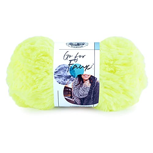 (1 Skein) Lion Brand Yarn Go for Faux Bulky Yarn, Lightning Bug - color: Lightning Bug, size: 1 Pack