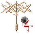 Knit Picks Yarn Winding Bundle - Yarn Ball Winder (Red) and Birch Wooden Yarn Swift