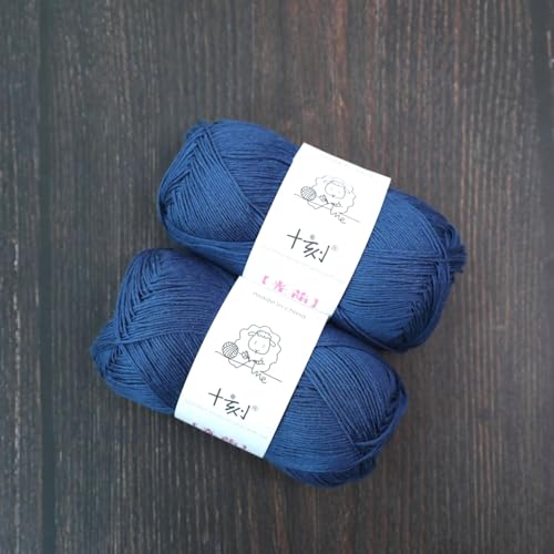 Linen rayon lyocell blend yarn, superfine fingering weight (1), 150g/5.29oz (3 strands, 50g/230yds per strand)- 16 Denim Blue - color: SM16-Denim Blue