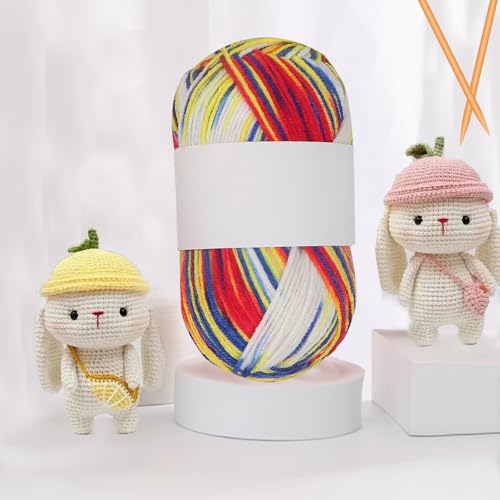 Threads for Knitting Yarn Crochet Yarn Rainbow for Crocheting Knitting Projects(Dazzling Red) - color: Dazzling Red