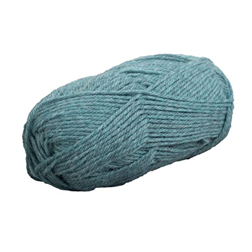 Knit Picks Wool of the Andes Blue 100% Wool Yarn Pack for Knitting | 10 skeins (500g total) of soft worsted weight crocheting yarn in Fjord Heather color, good for felting. - color: Fjord Heather