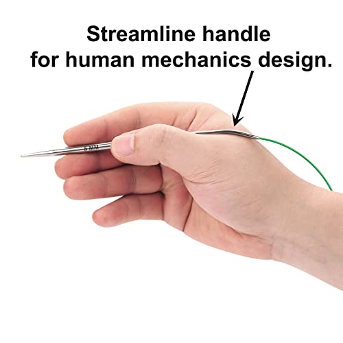 16" US Size 11 /8mm Metal Circular Knitting Needles Set for Beginners, Stainless Steel Round/Circle Knitting Needles with Fixed Lace for Small Knit Projects Christmas Stockings Socks Hats Baby Booties - color: Size US 11 (8mm)