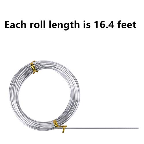 6 Rolls Silvery DIY Craft Art Aluminum Wire, 1mm, 1.5mm, 2mm, 3mm in Diameter