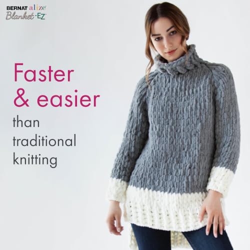 Bernat Alize Blanket - EZ Almond Yarn - 2 Pack of 6.4oz/180g - Polyester - 7 Jumbo - 18 Yards - Knitting/Crochet
