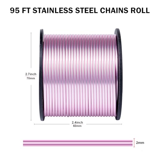 14 Gauge Aluminum Wire for Craft 95FT Pink Bendable Aluminum Wire Bulk | 2mm Flexible Aluminum Armature Crafting Wire Roll for Sculpting DIY Jewelry Making - color: Pink, size: 14 Gauge