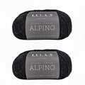 Luca-S ALPINO - Alpaca & Merino Yarn – 2 Skeins of Super Soft Aran Weight Yarn for Knitting & Crochet, 3.5 oz (100g), 164 yds (150m) Total, 60% Alpaca / 40% SF Merino - color: Black 03, size: 2 Pack