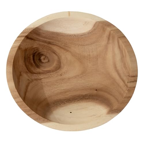 ANDALUCA Extra Large Hand Carved Round Decorative Teak Wood Bowl (16" Diameter) - size: 16" Diameter
