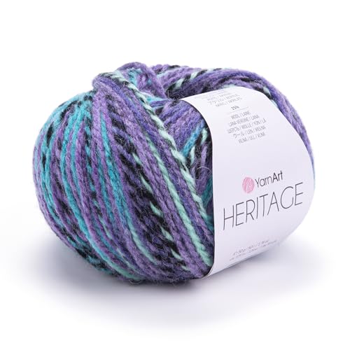 YarnArt Medium Weight Variegated Wool Yarn - Soft, Warm, & Durable for Winter Knitting, Sweaters, Cardigans, Scarves, Hats & More (339) - color: 339