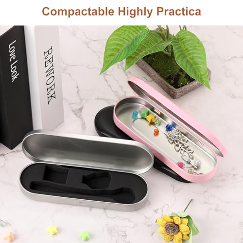 uxcell Metal Tin Box Containers, 6.9x2.4x0.7 Inch Black Rectangular Empty Hinged Tins Box Home Organizers for Pen Makeup Brushes - color: Black