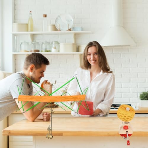 Yarn Swift Yarn Winder Yarn Ball Winder Knitting Yarn Holder for Skeins + 1 Pcs Scissors + 1PCS Adjustable Knitting Loop Crochet + 1PCS Crochet