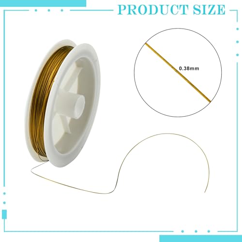 About 164.04 Feet Tiger Tail Wire, 0.45mm Goldenrod Nylon-Coated Stainless Steel Round Metal Wire for Sculpting Doll Making Modelling Floral Wreath Wrapping and Holiday Craft Supplies
