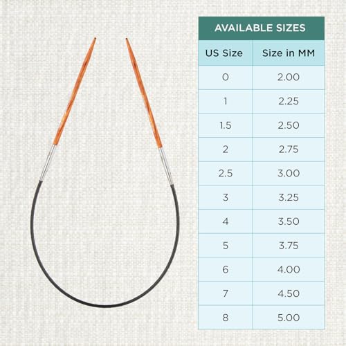 KnitPro Dreamz Fixed Circular Needles 10" (25cm) | US Size 1 (2.25mm) - color: Orange Lily, size: US 1 (2.25mm)