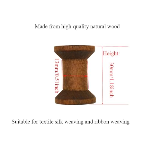 HAHIYO 1.2Inch/3cm 25PCs Light Brown Color Wood Spool - Natural Unfinished Wooden Thread Spools for Textile Wire Weaving Ribbon Crafts DIY Art Education Smooth Rotatable Bobbins - color: Light Brown, size: 1.2Inch-25P