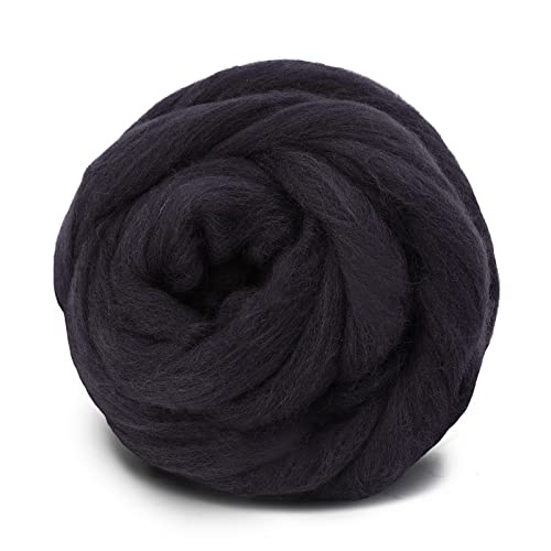 3.53oz Needle Felting Wool Roving Wool for Felting Wool Felting Supplies | Dark Brown Pure Wool Chunky Yarn Spinning Wool Roving for Needle Felting Wet Felting Diy Hand Spinning - color: dark brown