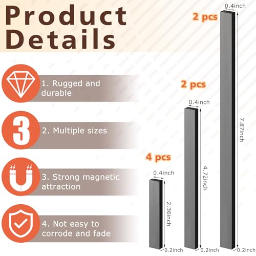 Flutesan 8 Pcs Knitting Chart Keeper Magnet Replacement Set Cross Stitch Line Keeper Knitting Pattern Holder Fold up Pattern Holder, Only Magnet(3 Size) - size: 3 Size