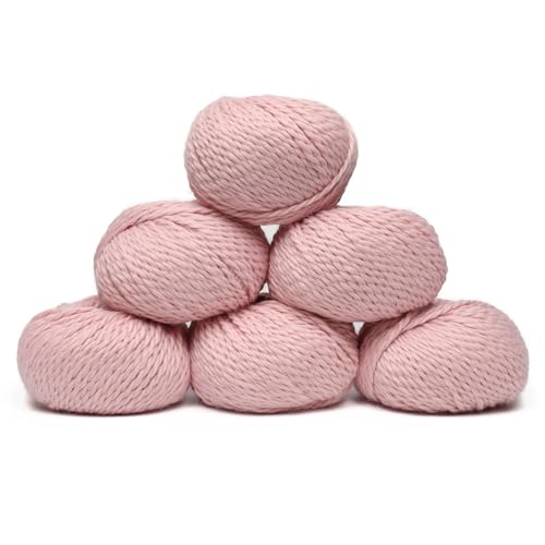 100% Baby Alpaca Yarn 6 Skeins 300g Bulky Weight Knitting Crochet B. Pink | Made in Peru with natural warmth and softness featuring 324yd of premium fiber ideal for scarves shawls sweaters and more - color: Baby Pink, size: Bulky - 6 Skeins