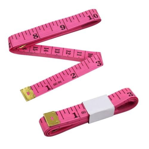 Pink Flexible Tape Measure, 60 Inch/150cm Double-Sided PVC Fiber Tape for Waist, Height, Body Measuring and Sewing Crafts, Sewing Tape Measures, Tape Measures