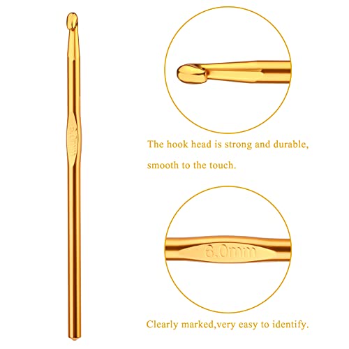 Iuuidu 6mm Aluminum Crochet Hook, Smooth Crochet Needles | Crochet Hooks for Arthritic Hands, Knitting Needles for Yarn Craft, Great Handmade DIY Present for Friends, Random Color - color: Aluminum Crochet Hook, size: 6.0mm