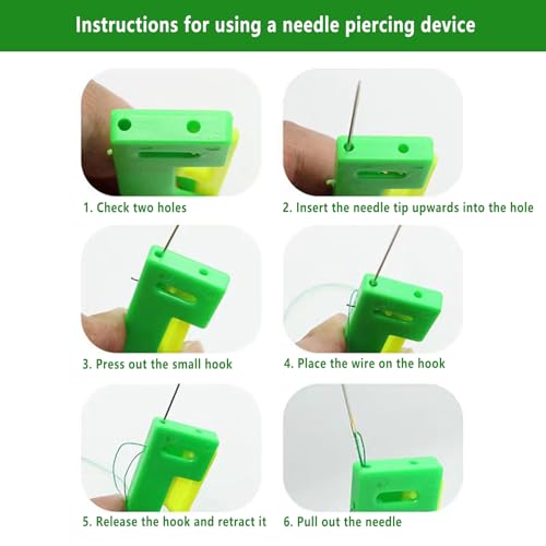 Automatic Needle Threader, DIY Hand Sewing Machine, Sewing Thread, for Embroidery, Cross Stitch Craft, 5PCS, (Random Color) - color: 5 PCS