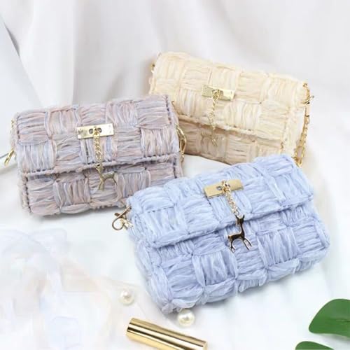 WADORN DIY Knitting Crochet Bags Kit, Acrylic Yarns Weaving Bag Making Materials Blank Mesh Plastic Canvas Sheets for Embroidery Cross Stitch DIY Women Handmade Bag Making Accessories, 10x5.9 Inch - size: 10x5.9 Inch