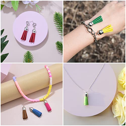 Happer 60 Pieces Leather Tassel Bulk for Keychain Key Rings and Jewelry Making, 20 Colors