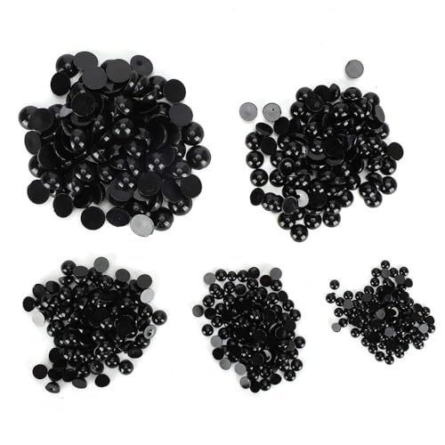 MOPFOL 500pcs Black Plastic Safety Eyes - Flat Bottom Domed Buttons for Doll Making, DIY Crafting & Sewing Accessories(S) - size: S