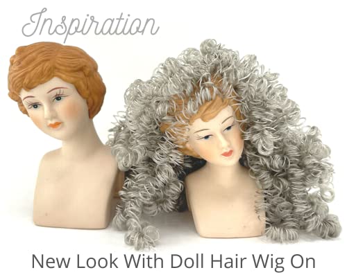 Linpeng Crafts, Curly, Doll Making Supplies, Clown Hair 2oz, Gray - color: Gray