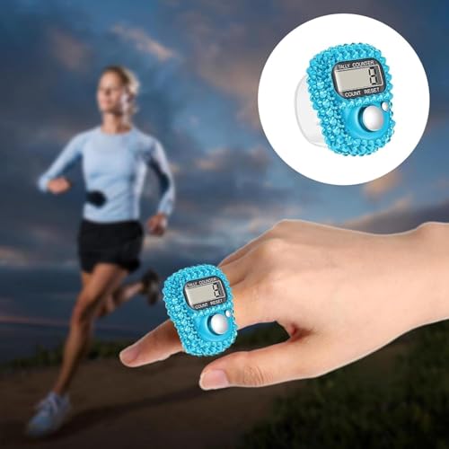 4Pcs Electronic Tally Counter with Display, Resettable Portable Electronic Finger Counter for Golf, Track and Field, Lap Counting - color: Blue