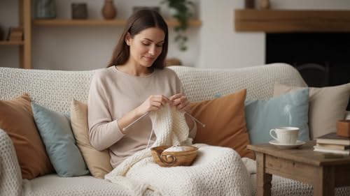 Handmade Wood Yarn Bowl Holder, Knitting Supplies Crochet Skien Organizer | 6 x 2.5 Inch smooth spiral slot, non slip base, prevents tangles, fits skeins crochet hooks, knitting needles & craft storage
