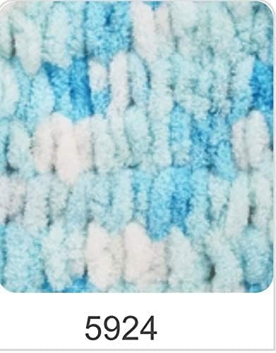 Alize Puffy Color Baby Blanket Yarn Lot of 4skn 400gr 39.3 yds 100% Micropolyester Soft Yarn Hand Knitting Yarn (5924) - color: 5924