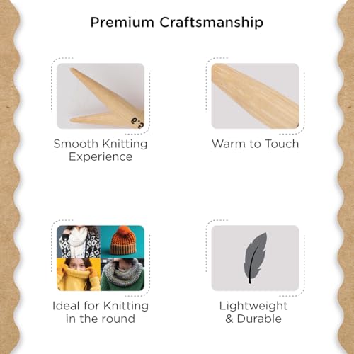 Knitter’s Pride Bamboo Luxe Fixed Circular Needle 32""(80cm) -US 10.5(6.5mm) - size: 6.50mm