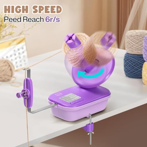 MIAOKE Electric Yarn Ball Winder, High Speed Three Gears Adjustable 4-10oz Large Automatic Winder for Crocheting, Convenient and Easy to Use, Good Helper for Knitting Enthusiast