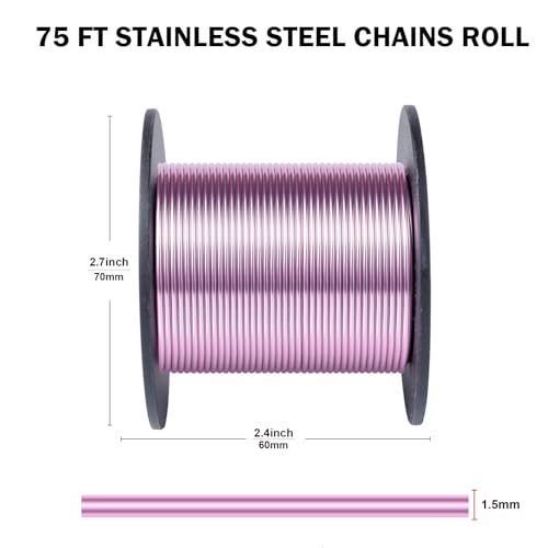 16 Gauge Aluminum Wire for Craft 75FT Pink Bendable Aluminum Wire Bulk | 1.5mm Flexible Aluminum Armature Crafting Wire Roll for Sculpting DIY Jewelry Making - color: Pink, size: 16 Gauge