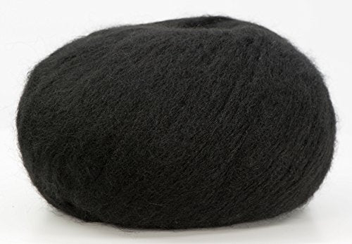 (Set of 3) Baby Alpaca Merino Wool Yarn [426 Yards Total] Black, #4 Worsted - color: Black