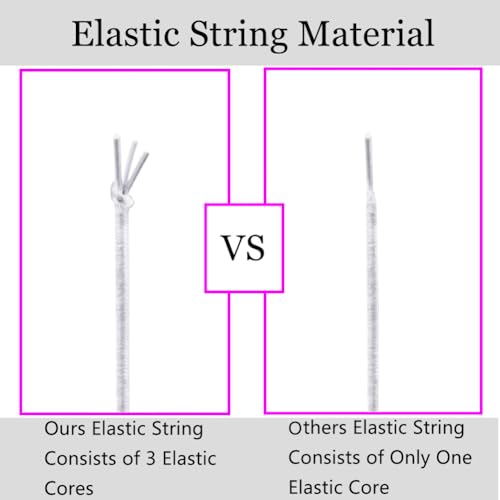 LUSTEMBER Stretchy String for Bracelets, 2 Rolls 1 mm Sturdy Elastic String Elastic Cord for Jewelry Making, Necklaces, Beading (White) - size: 2 White
