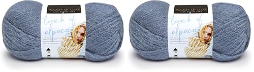 (1 Skein) Lion Brand Yarn Touch of Alpaca Yarn, Dusty Blue (Pack of 2) - color: Dusty Blue, size: 2 Pack