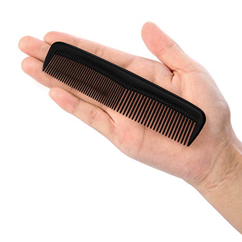 Leinuosen 12 Pieces Pocket Hair Combs, Fine Tooth Combs, Black | Plastic Hair Care for Men Women, Portable Travel Size, for Barber Salon Hair Dressing Use, Not Breakable, Peines Para Cabello - color: Black