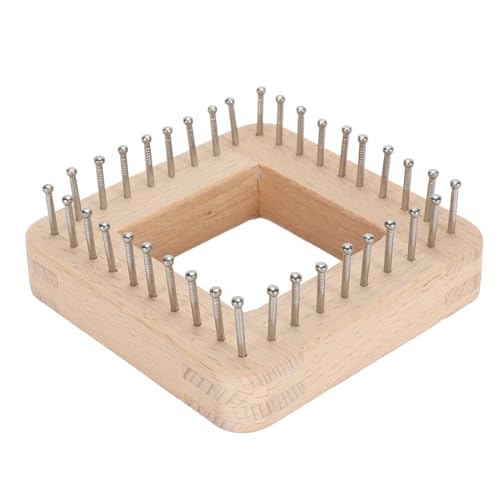 Wooden Knitting Looms for Blankets, Square DIY Hand Crafted Looms Knitting Tools Crochet Looms Chunky Yarn Looms Board for Hat Scarf Socks Sweater Beech Wood Knitting Board with Stainless Ste(10*10cm) - size: 10*10cm