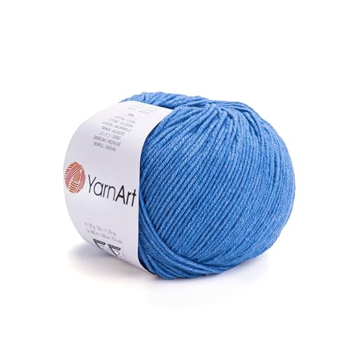 YarnArt Soft Cotton Acrylic Blend Yarn - for Amigurumi, Crochet and Knitting – DK Weight, All-Season Craft Yarn for Kids and Adults Garments, Baby Items and Accessories, 160 m/50 g,Pack of 4 (16/1) - color: 16/1