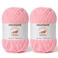 2 Pack Pink Fluffy Velvet Yarn for Crocheting,Chunky Chenille Baby Blanket Yarn for Crochet,Soft Fuzzy Puzzle Yarn for Knitting,(100g/3.53oz Each) Bulky Thick Amigurumi Crochet Yarns - color: 2 Pink