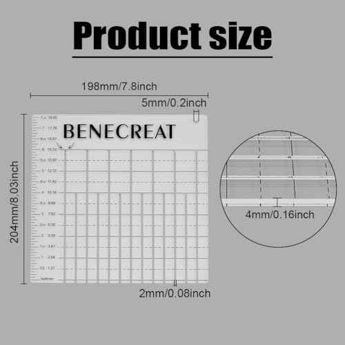 BENECREAT Acrylic Quilting Template Ruler, Tie Blanket Ruler Template, Rectangle Template Quilt Supplies for Cutting Patterns, Sewing, Blanket Making - style: Rectangle