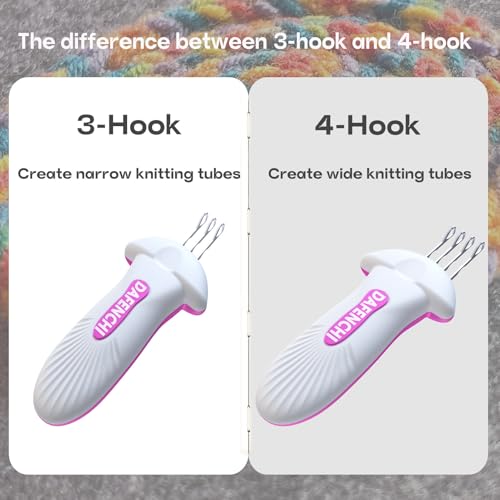 DAFENCHI 4 Latch Hook for Cord Knitting & Crocheting, Crochet Hook for Binding-Off, Crod Knitting Maker Tool for Craft (4 Needles) - size: 4 Hooks