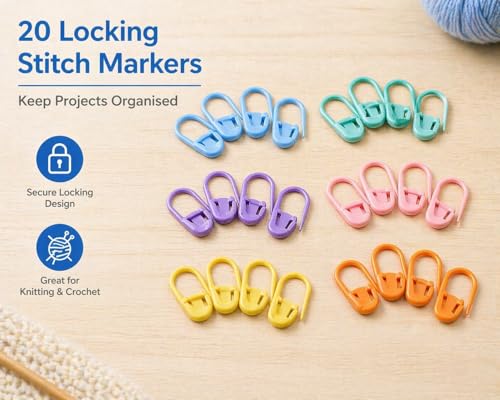 IRSTBL Knitting Blocking Mats Set – 9 Interlocking Foam Mats with Gridlines, 100 T Pins, 20 Locking Stitch Markers and Storage Bag – Crochet Blocking Boards Kit