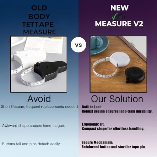 Tape Measure Body Measuring Tape 80inch/205cm Lock Pin Retract Tape Measure for Tailor Fitness Clothes Sewing Handcrafts Weight Loss Body Measurement - color: Black,Black,White