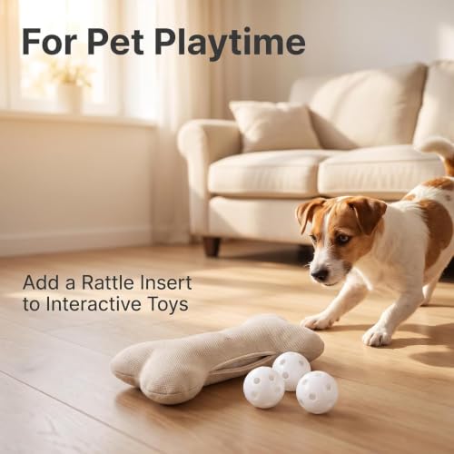 10 Pcs White Rattle Balls Inserts Rattle Box Repair Noise Maker Noise Maker Insert Rattle for Puppet Pet Rattles and Rings